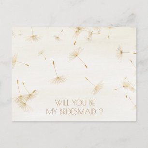 Rustikal wirst du meine Bridesmaid-Leuchterin Elfe Einladungspostkarte