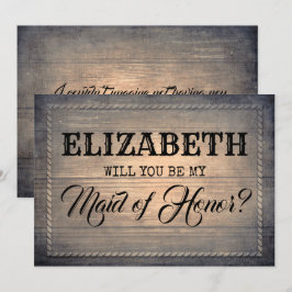 Rustikal wirst du meine Trauzeugin sein | Bridesma Einladung
