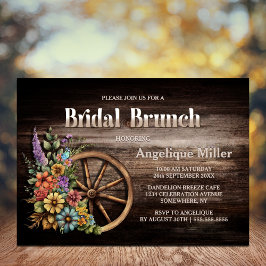 Rustikal Wood floral Bridal Brunch Einladung