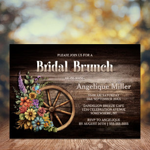 Rustikal Wood floral Bridal Brunch Einladung