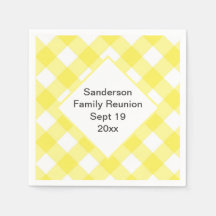 Rustikal Yellow Gingham Family Wiedersehen Custom