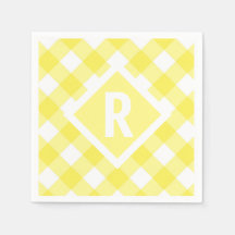 Rustikal Yellow Gingham Monogram