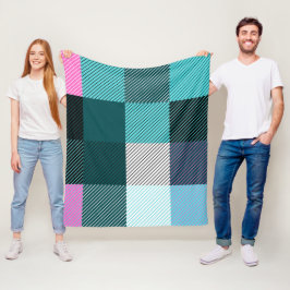 Rustikal zeitgenössisch Kariert Fleecedecke