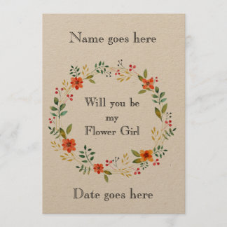 Rustikale 12x18 wirst du meine Blume Mädchen Einla Einladung