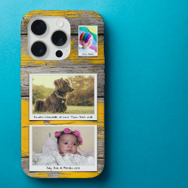 Rustikale 3 Foto Collage Yellow Planks iPhone 15 Pro Hülle