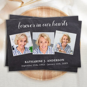 Rustikale 3-Foto-Gedenkkarte