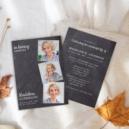 Rustikale 3 Fotos Gedenkfeier Einladung