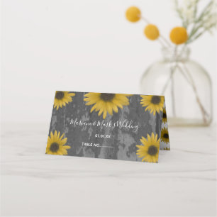 Rustikale 3D-Sonnenblume Realistisch florale botan Platzkarte