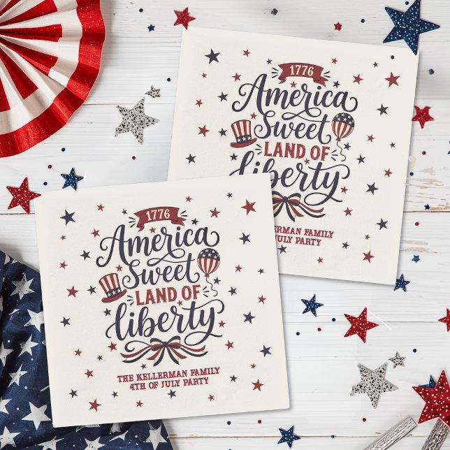 Rustikale 4. Juli-Party Serviette (Rustic 4th Of July Party Napkins)