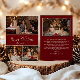 Rustikale 5 Foto Collage Frohe Weihnachtsfamilie Feiertagskarte