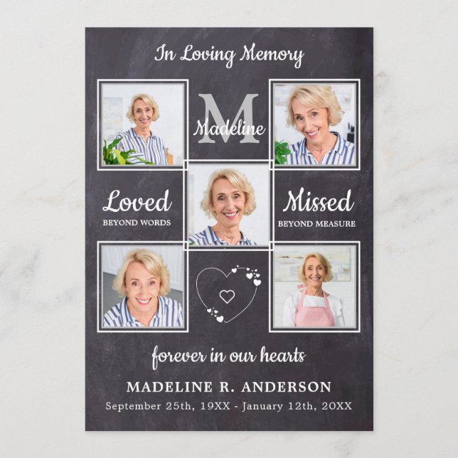 Rustikale 5-Foto-Gedenkordnung für Dienstbeerdigun Programm (Vorderseite)