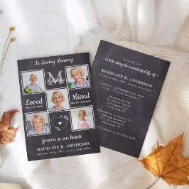 Rustikale 5 Fotos Gedenkfeier Einladung