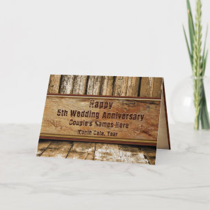 Rustikale, 5. Geburtstagskarte für Ehemann Karte