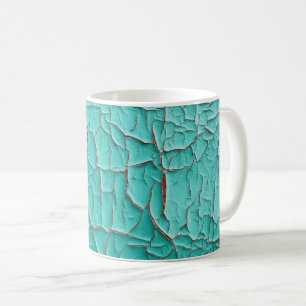 Rustikale abblätternde Teal-blaue Vintage-Malerei Kaffeetasse