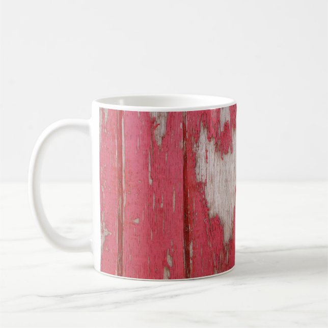 Rustikale abgeblätterte Herz-Tasse Kaffeetasse (Links)