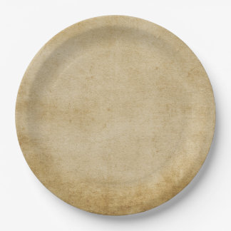 Rustikale, abgenutzte Papier-Dinnerplatte Pappteller