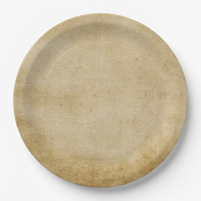 Rustikale, abgenutzte Papier-Dinnerplatte Pappteller (Vorderseite)
