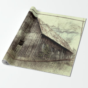 Rustikale, abgenutzte Vintage-Textur alte Scheune Geschenkpapier