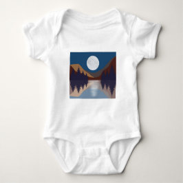 Rustikale Abstrakte Landschaft Forest Moon Reflekt Baby Strampler