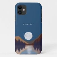 Rustikale Abstrakte Landschaft Forest Moon Reflekt