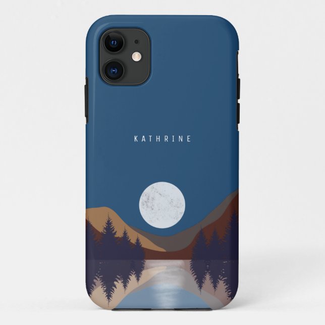 Rustikale Abstrakte Landschaft Forest Moon Reflekt Case-Mate iPhone Hülle (Rückseite)