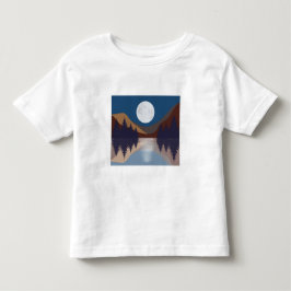 Rustikale Abstrakte Landschaft Forest Moon Reflekt Kleinkind T-shirt