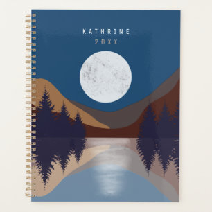 Rustikale Abstrakte Landschaft Forest Moon Reflekt Planer