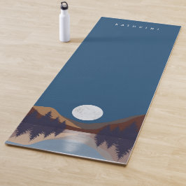 Rustikale Abstrakte Landschaft Forest Moon Reflekt Yogamatte