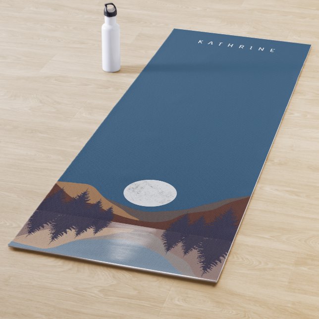 Rustikale Abstrakte Landschaft Forest Moon Reflekt Yogamatte (Beispiel)