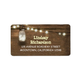 rustikale Adressetiketten mit Markierungsleuchten