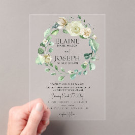 Rustikale Airy Botanical Neutral Floral Wedding Acryleinladungen