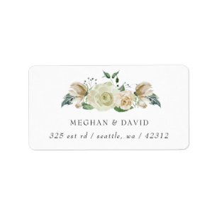 Rustikale Airy Botanical Neutral Floral Wedding Adressaufkleber