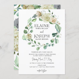 Rustikale Airy Botanical Neutral Floral Wedding Einladung
