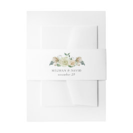Rustikale Airy Botanical Neutral Floral Wedding Einladungsbanderole