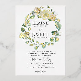 Rustikale Airy Botanical Neutral Floral Wedding Folieneinladung