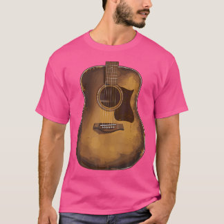 Rustikale Akustikgitarre Vintage Musikfans T-Shirt