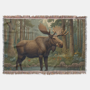 Rustikale Alaska-Moose boho Wald Wald grün Decke