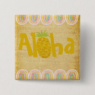 Rustikale Aloha-Ananas Button