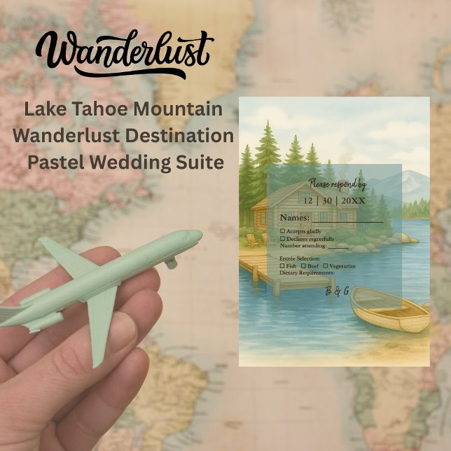 Rustikale Alp Lake Tahoe Hochzeit RSVP Karte (Von Creator hochgeladen)