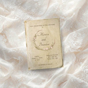Rustikale Alt Paper Vintage Hochzeit Einladung