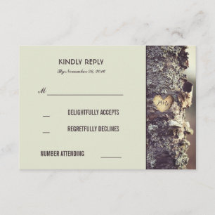Rustikale Alte Bäume Hochzeit RSVP Karten