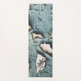 Rustikale alte blaugrüne Farbe Holz Custom Monogra Yogamatte