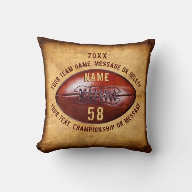 Rustikale alte Blick Fußball-Kissen, 5 Textboxen Kissen (Vorderseite)