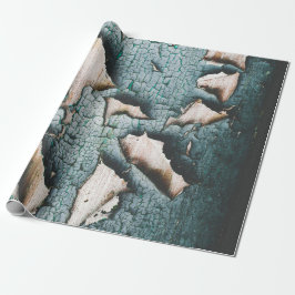 Rustikale, alte, hellblaue Schälfarbe Geschenkpapier