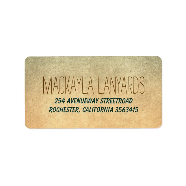 Rustikale Alte Hochzeit Adressaufkleber (Vorne)