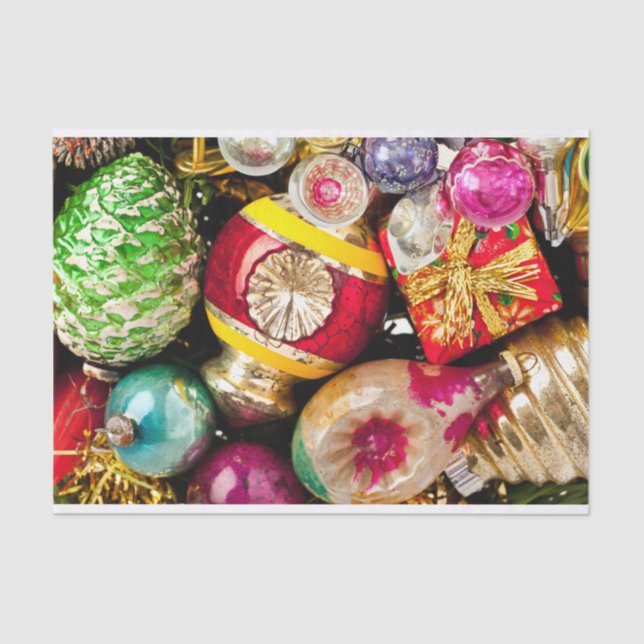 Rustikale Alte Jahrgänge Weihnachtsschmuck Seidenpapier (Vorderseite)