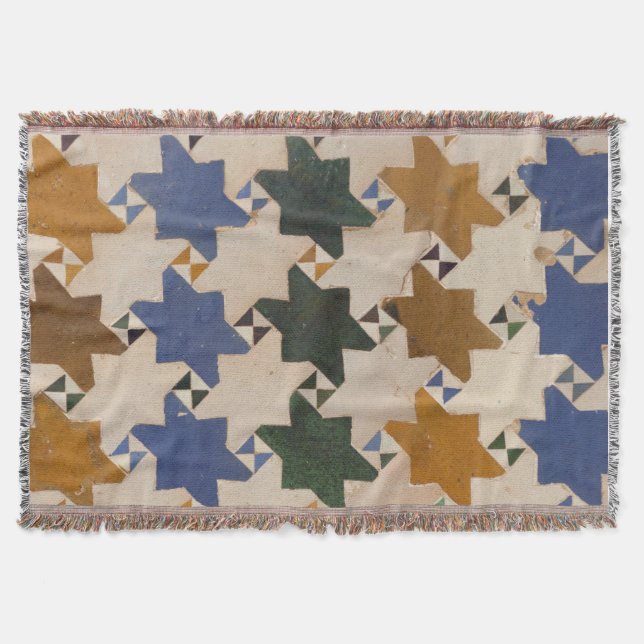 Rustikale alte Mosaikfliesen Rugs Decke (Vorderseite)