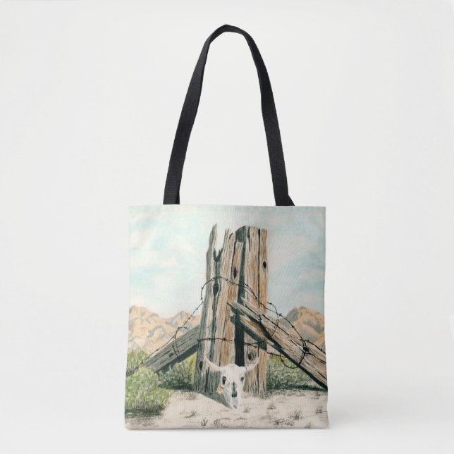 Rustikale alte Westwüste; Wasserfarben-Totetasche (Vorderseite)