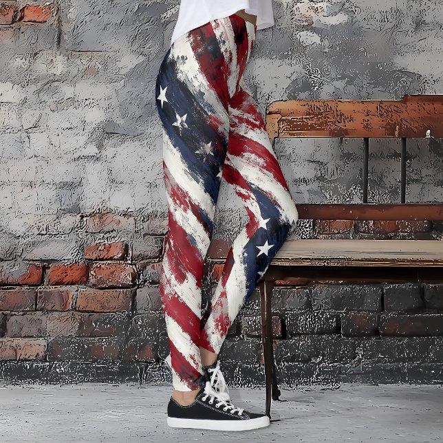 Rustikale Altgläubigkeit, US Flagge Patriotik Leggings (Von Creator hochgeladen)