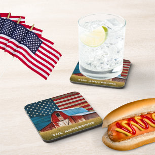 Rustikale Ameriana Signatur Getränkeuntersetzer